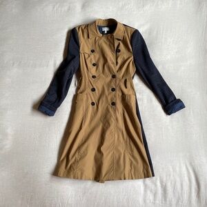 Anthropologie Colorblocked Plaid Trench Coat by Harlyn